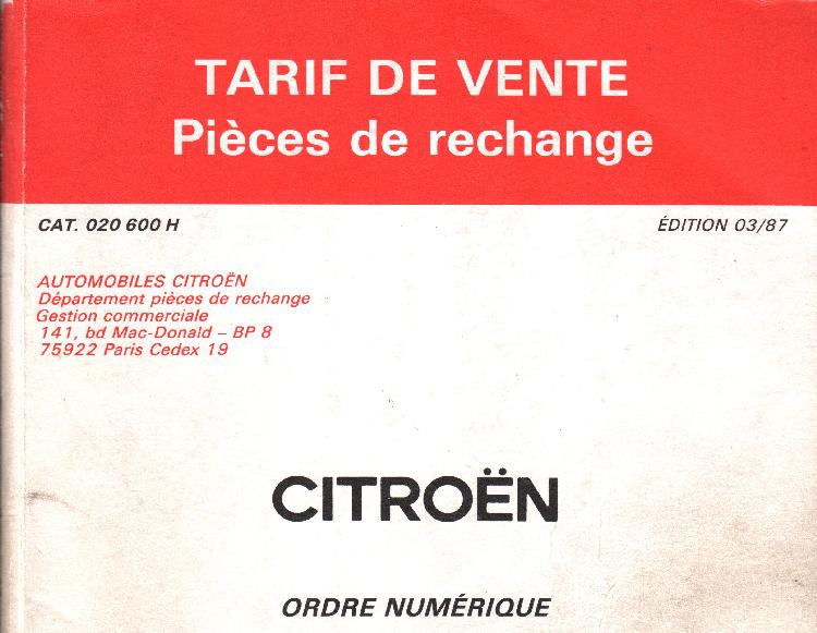 Tarif de 1987